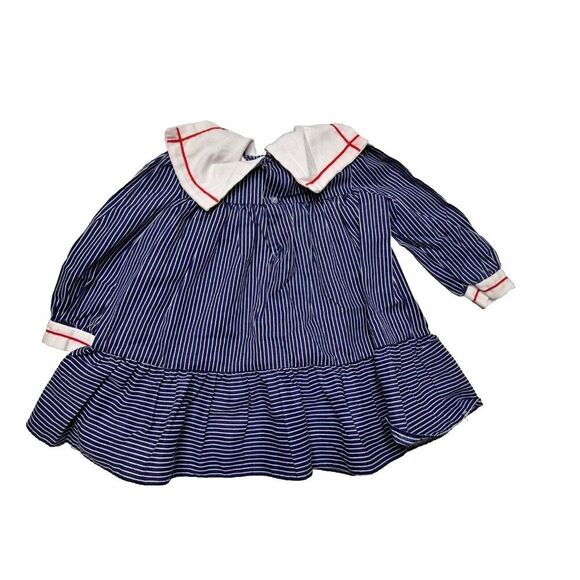 VTG Polly Flinders Hand Smocked Sailor Dress Toddler Size 2T 4th Of July - Picture 4 of 7